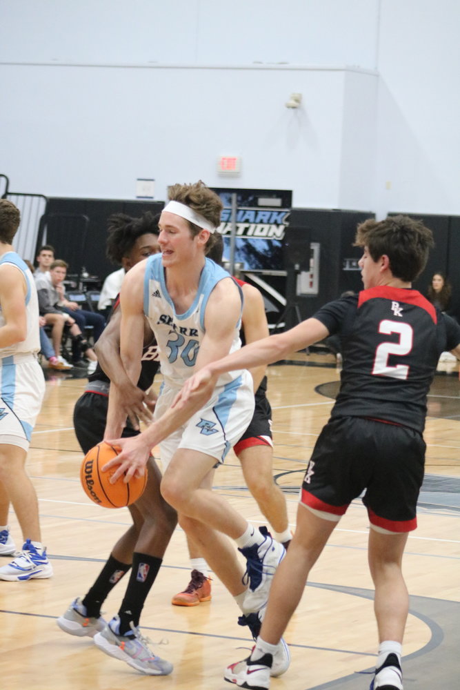 Ross Candelino of Ponte Vedra splits defenders and is fouled on his way to the basket. He finished with 24 points against his former school.